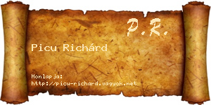 Picu Richárd névjegykártya